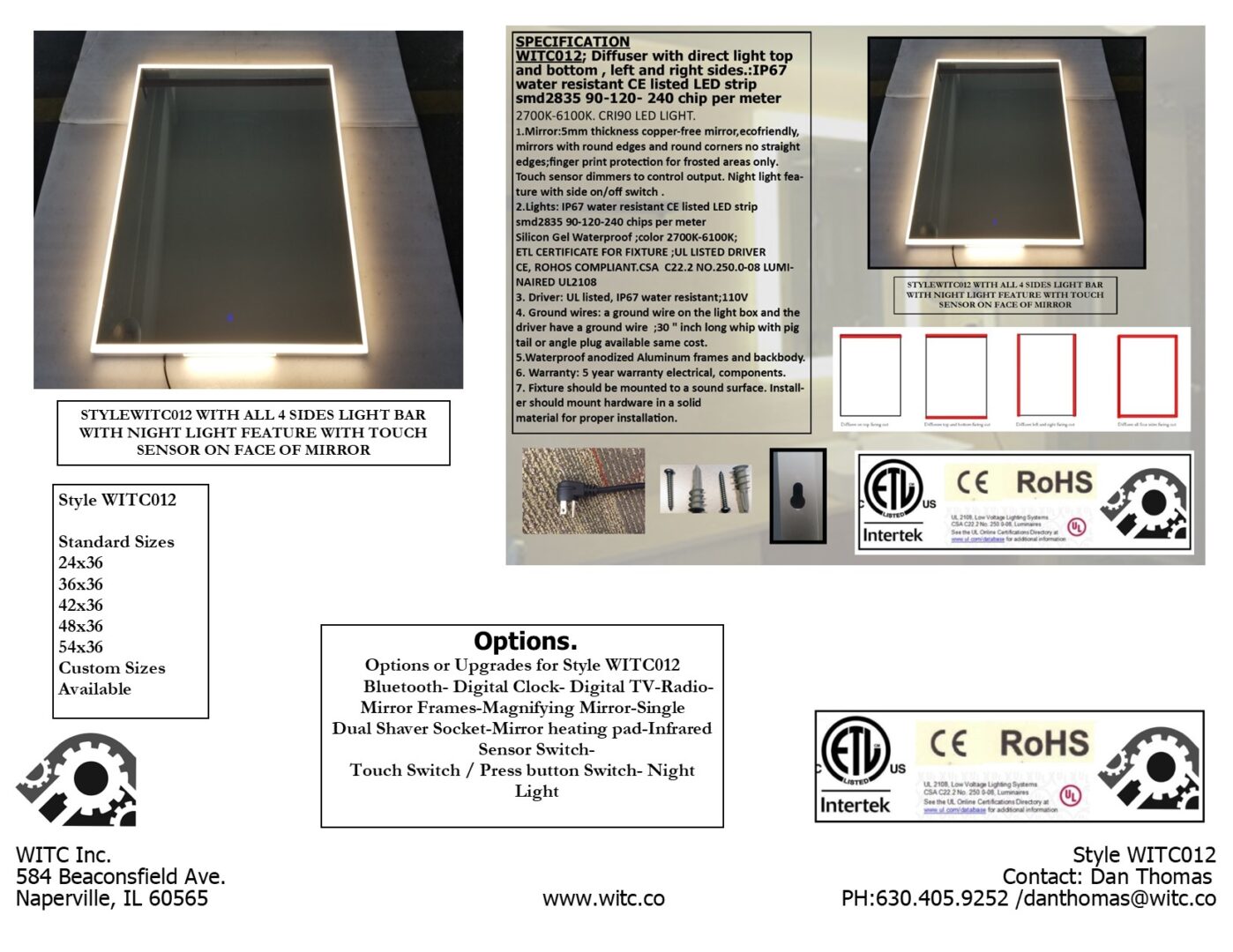 A brochure for a led wall sconce.